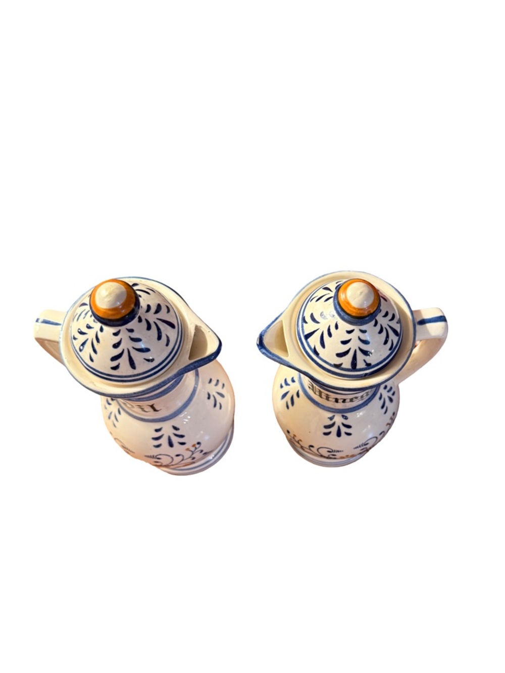 Vintage Hand-Painted Royal Sealy Oil & Vinegar Ceramic Cruet Set - Picture 2 of 4